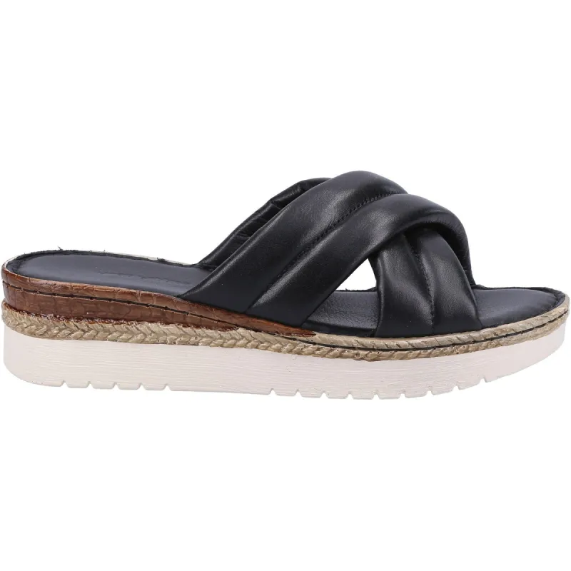 Hush Puppies Womens Samira Leather Mule Sandal Black sold by The Foot Factory