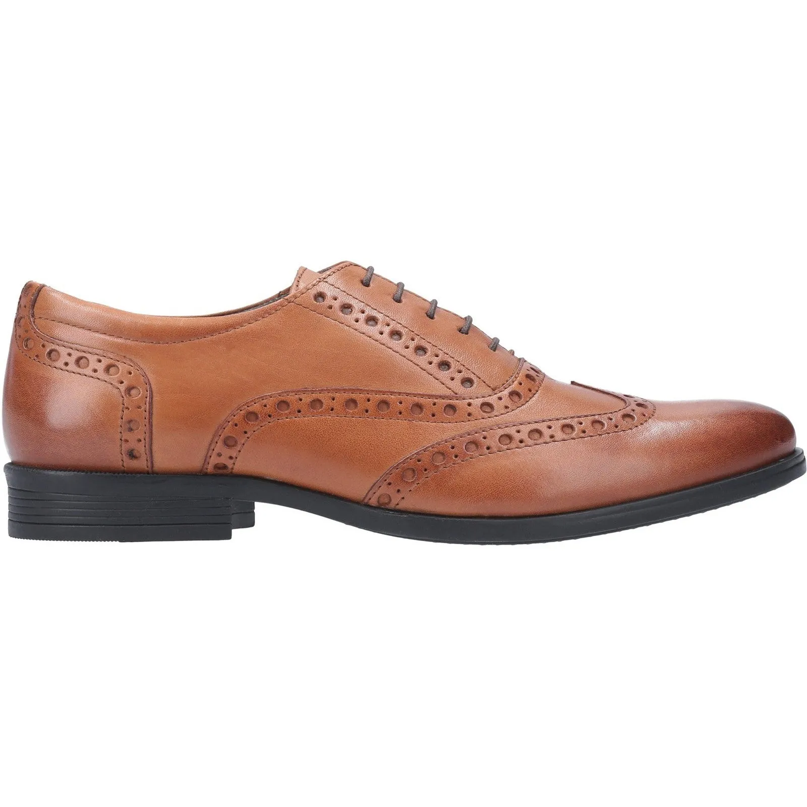 Hush Puppies Mens Oaken Leather Brogue Shoe - Brown sold by The Foot Factory