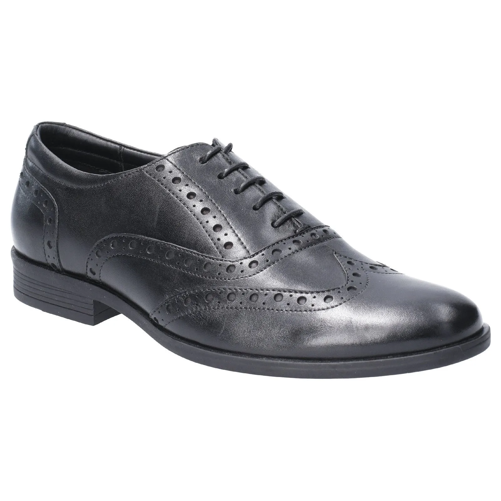 Hush Puppies Mens Oaken Leather Brogue Shoe - Black sold by The Foot Factory product image thumbnail 2