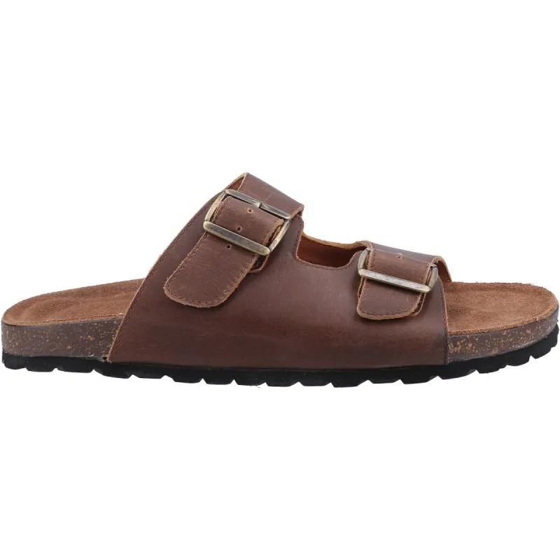 Hush Puppies Mens Nash Leather Sandals - Brown sold by The Foot Factory