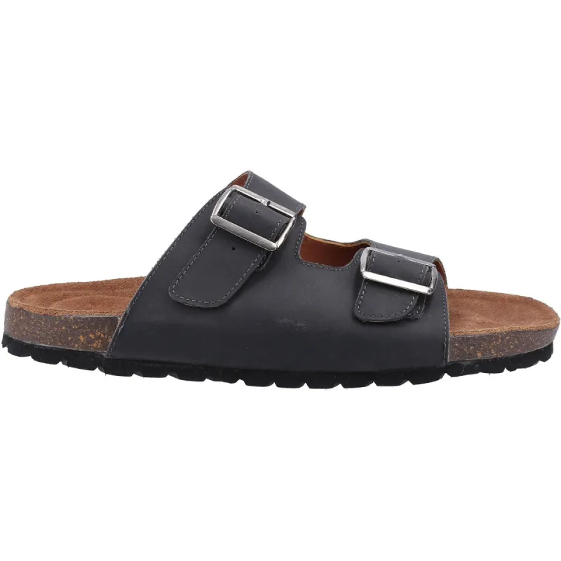 Hush Puppies Mens Nash Leather Sandals - Black sold by The Foot Factory