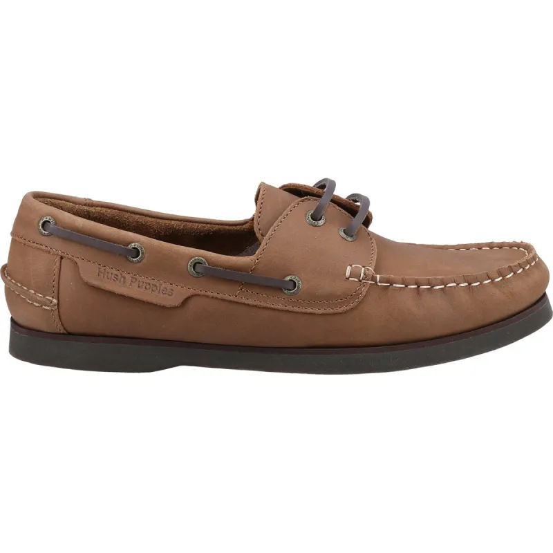 Hush Puppies Mens Henry Leather Boat Shoe - Tan made by Hush Puppies