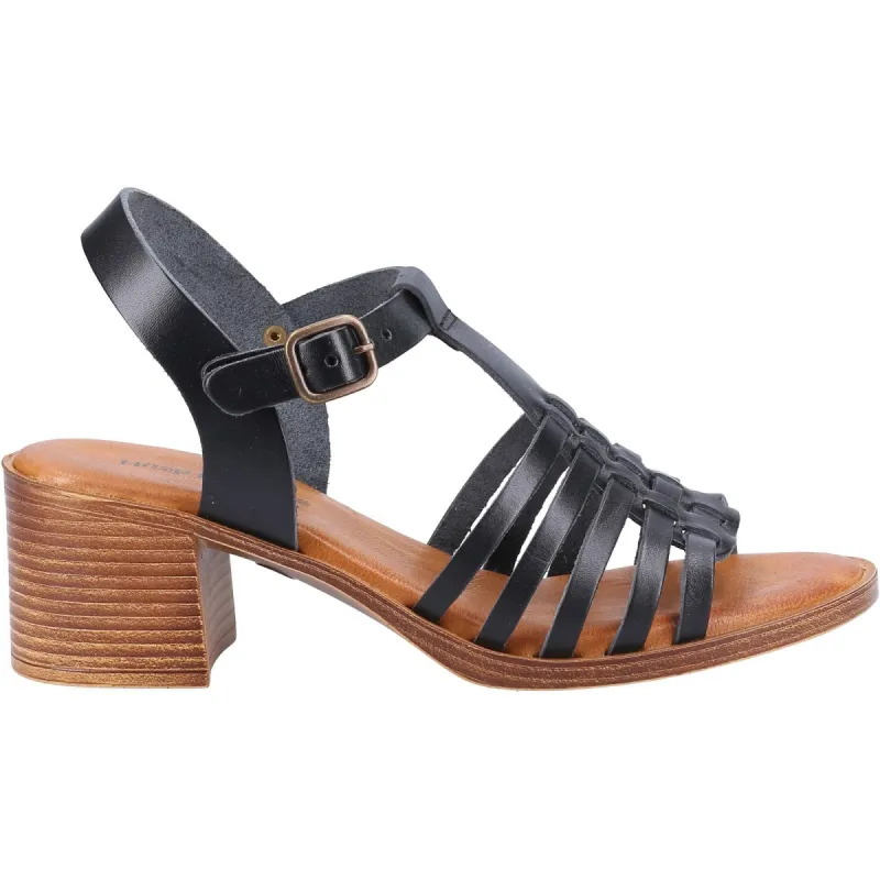 Hush Puppies Womens Greta Leather Sandal - Black sold by The Foot Factory