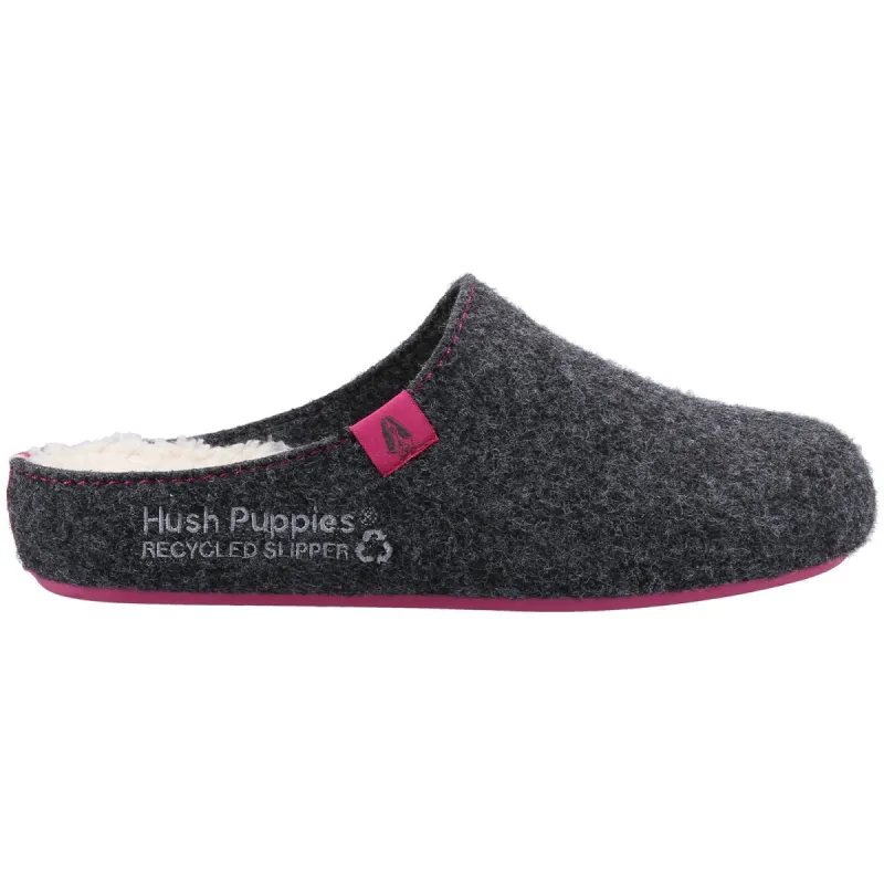 Hush Puppies Womens The Good Slipper - Charcoal sold by The Foot Factory