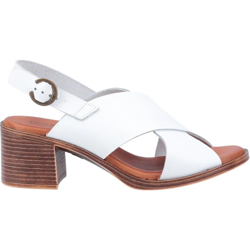 Hush Puppies Womens Gabrielle Leather Sandal - White sold by The Foot Factory