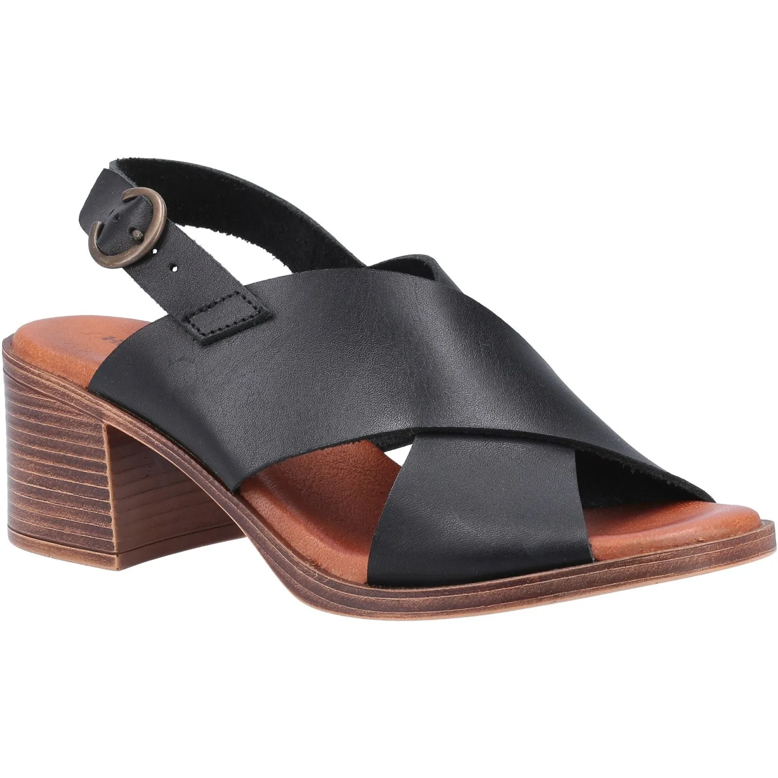 Hush Puppies Womens Gabrielle Leather Sandal - Black sold by The Foot Factory product image thumbnail 2