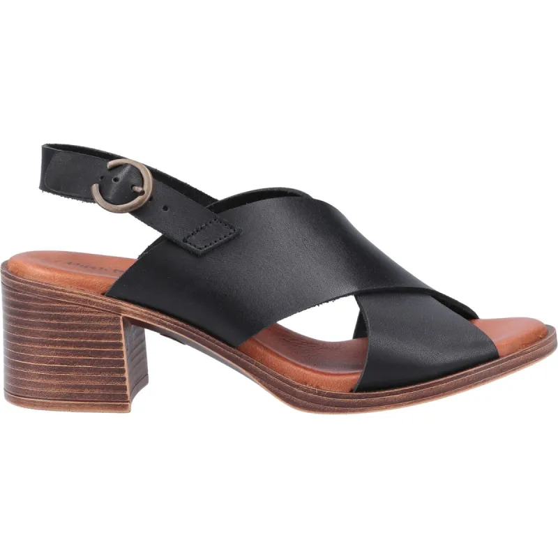 Hush Puppies Womens Gabrielle Leather Sandal - Black sold by The Foot Factory