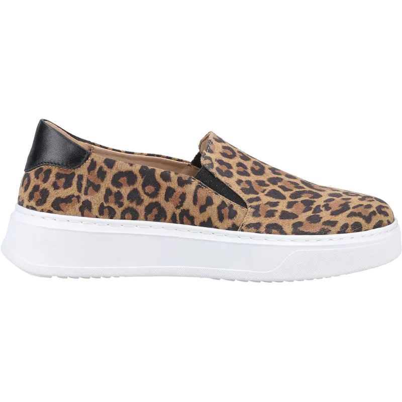 Hush Puppies Womens Corinne Slip On Leather Trainers Tan sold by The Foot Factory