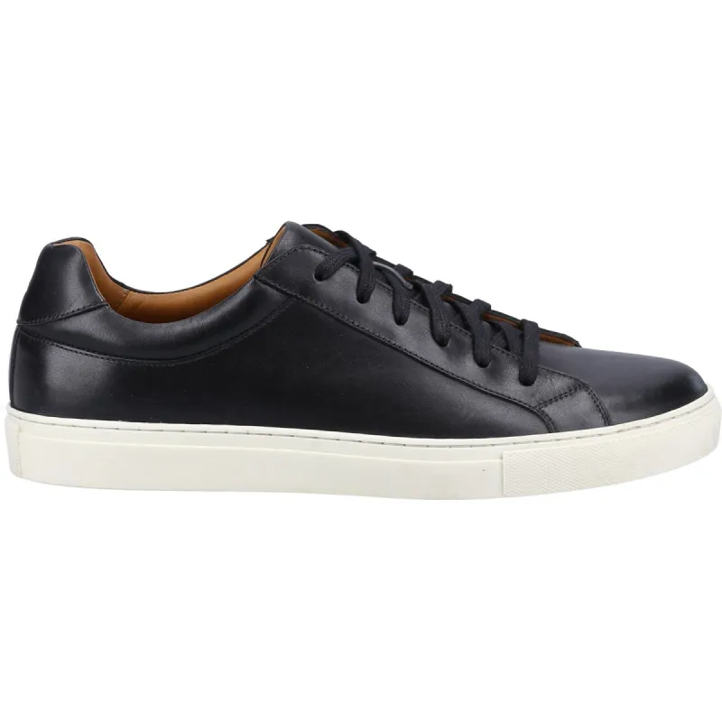 Hush Puppies Mens Colton Leather Trainers - Black sold by The Foot Factory