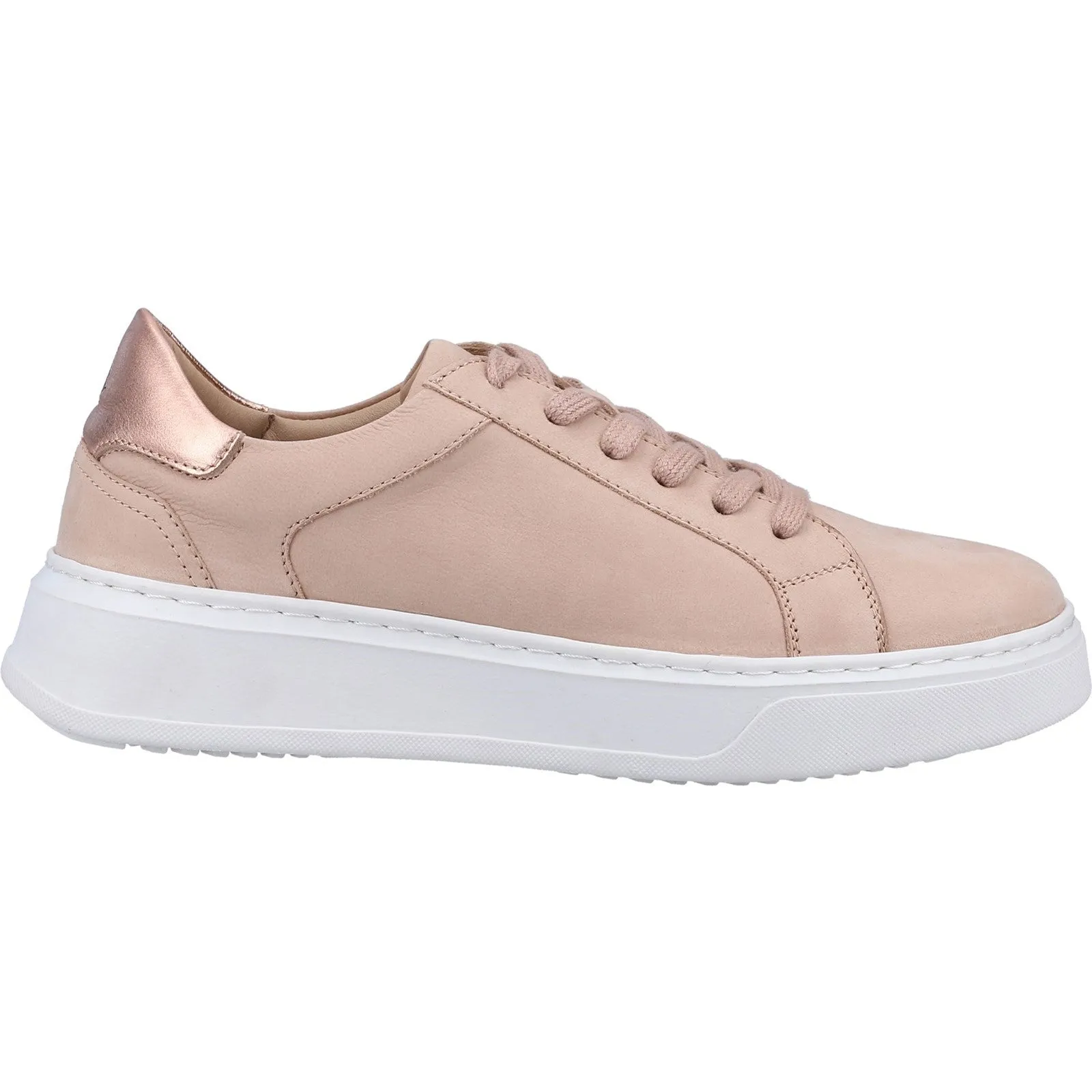 Hush Puppies Womens Camille Leather Trainers - Pink sold by The Foot Factory