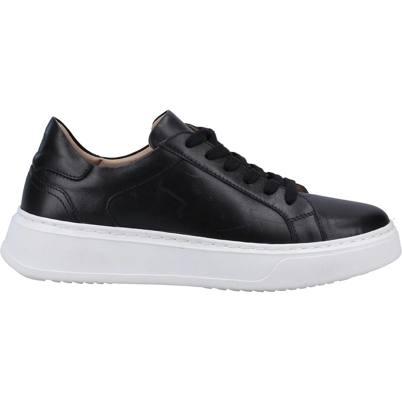 Hush Puppies Womens Camille Leather Trainers - Black sold by The Foot Factory