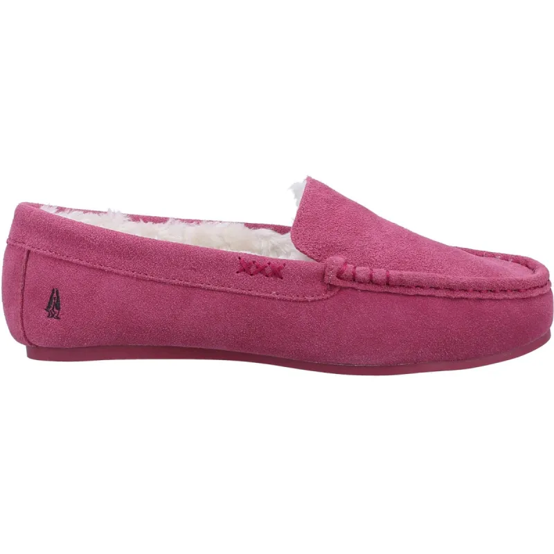 Hush Puppies Womens Annie Moccasin Suede Slipper - Pink sold by The Foot Factory