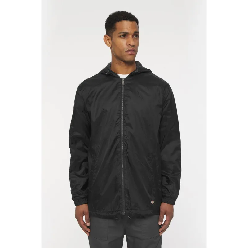Dickies Mens Fleece Lined Nylon Hooded Jacket - Black sold by The Foot Factory