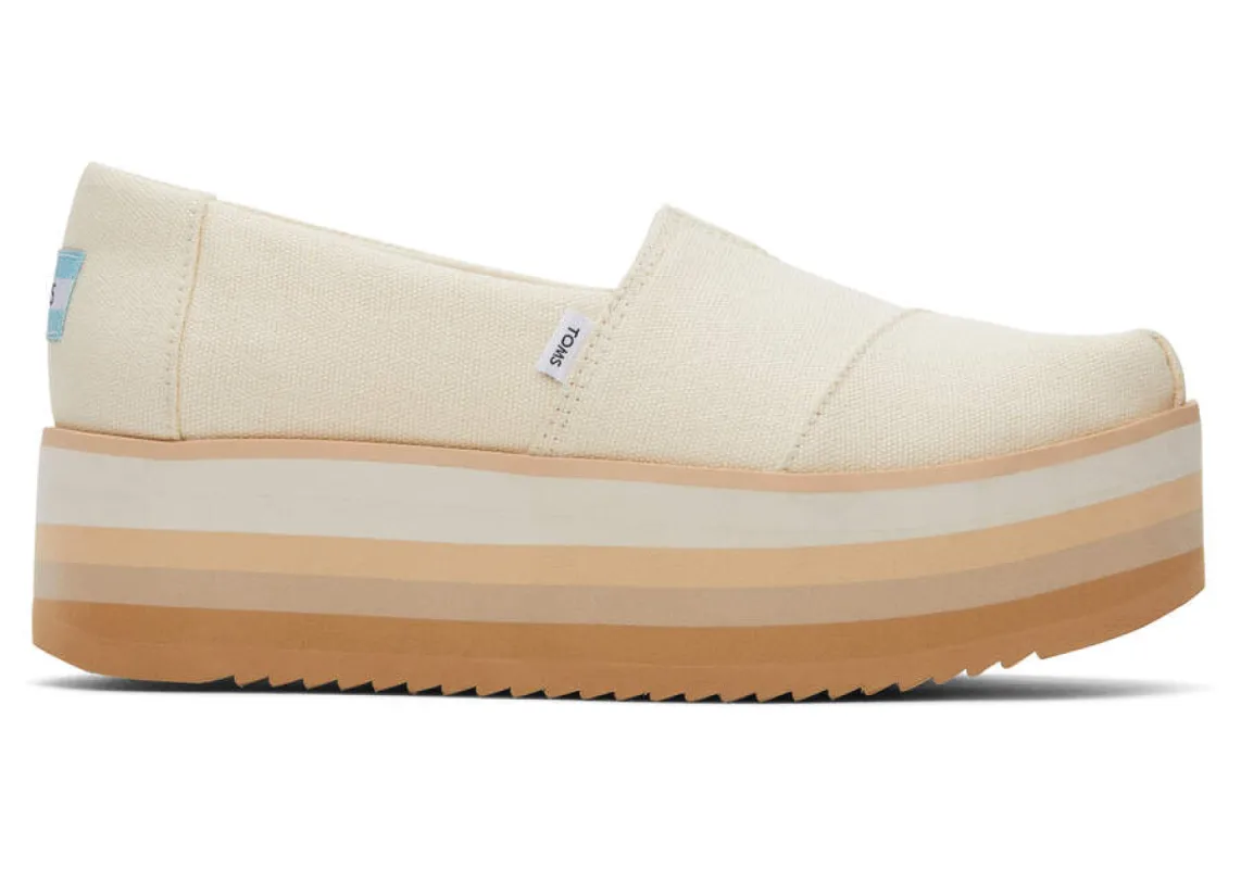 TOMS Womens Alpargata Platform Espadrille - Natural sold by The Foot Factory