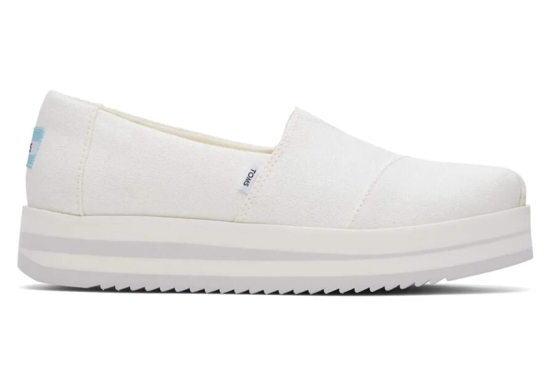 TOMS Womens Alpargata Midform Espadrille - White sold by The Foot Factory