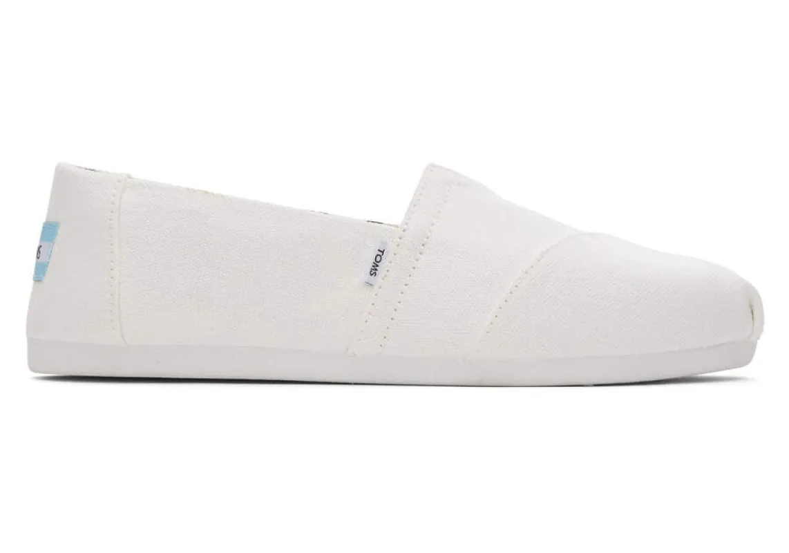 TOMS Womens Alpargata Recycled Cotton Espadrille - White sold by The Foot Factory