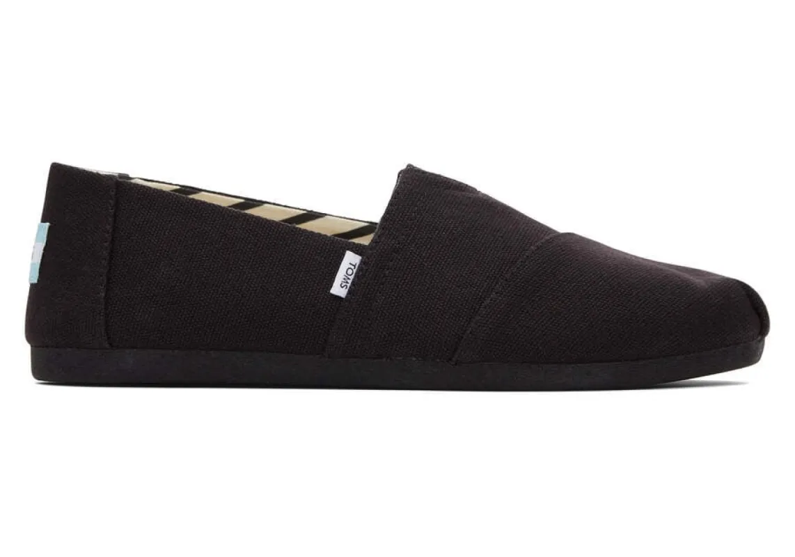 TOMS Womens Alpargata Recycled Cotton Espadrille - Black sold by The Foot Factory