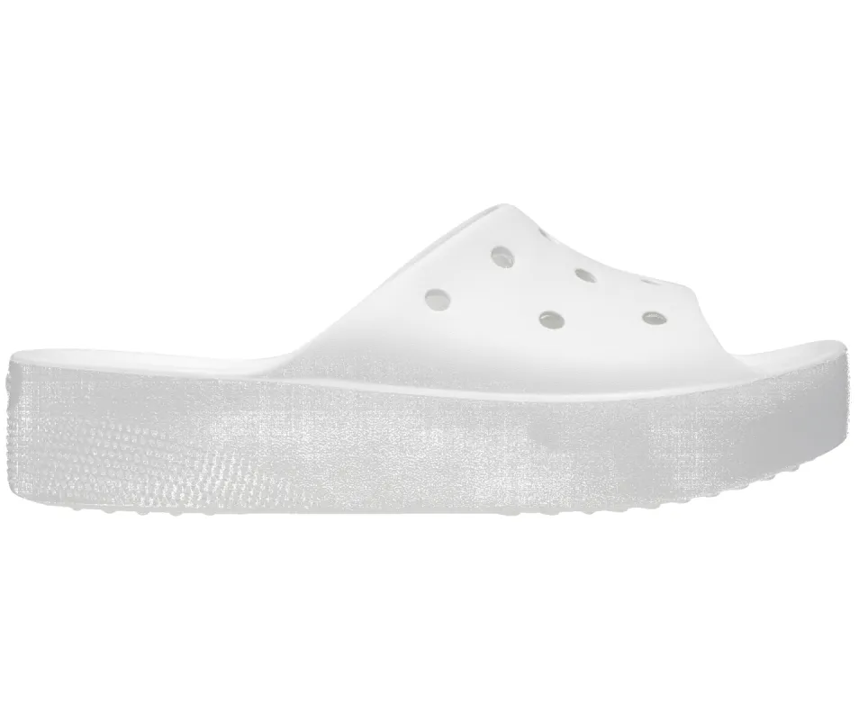 Crocs Unisex Classic Platform Slide - White sold by The Foot Factory