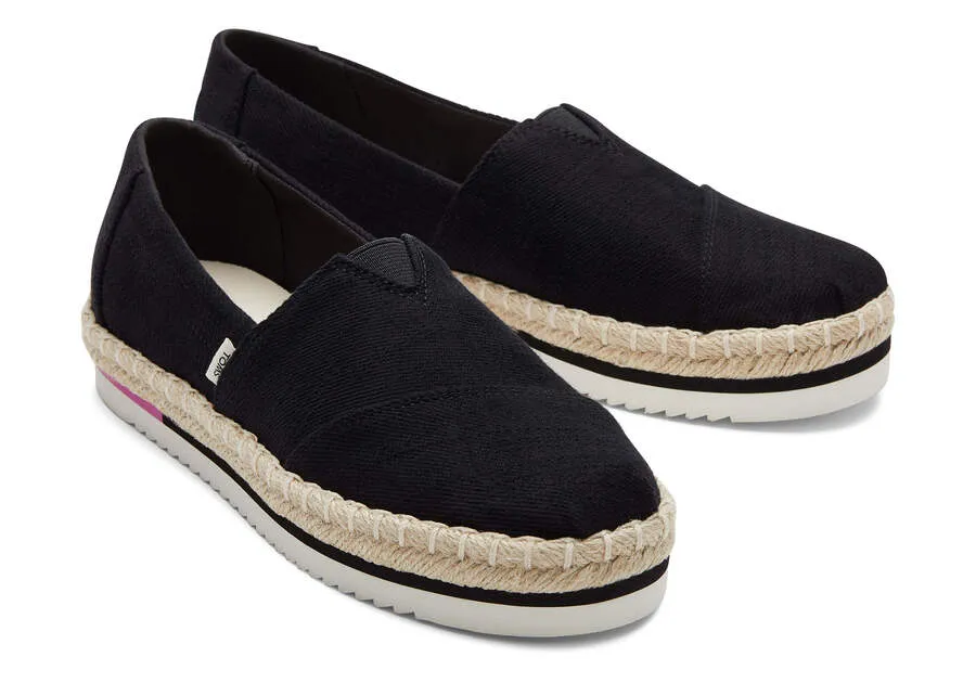 TOMS Womens Alpargata Platform Espadrille - Black sold by The Foot Factory product image thumbnail 2