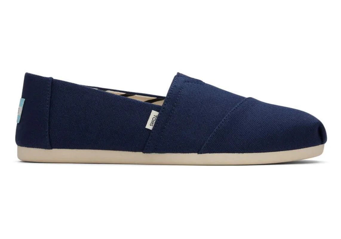 TOMS Womens Alpargata Recycled Cotton Espadrille - Navy sold by The Foot Factory