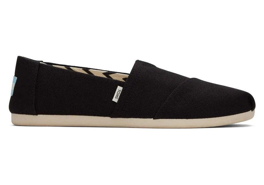 TOMS Womens Alpargata Recycled Cotton Espadrille - Black sold by The Foot Factory