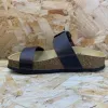 Plakton Womens Alicante Mid Apure Leather Sandal - Dark Brown sold by The Foot Factory