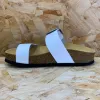 Plakton Womens Alicante Mid Napa Leather Sandal - White sold by The Foot Factory