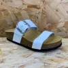 Plakton Womens Alicante Mid Napa Leather Sandal - White sold by The Foot Factory
