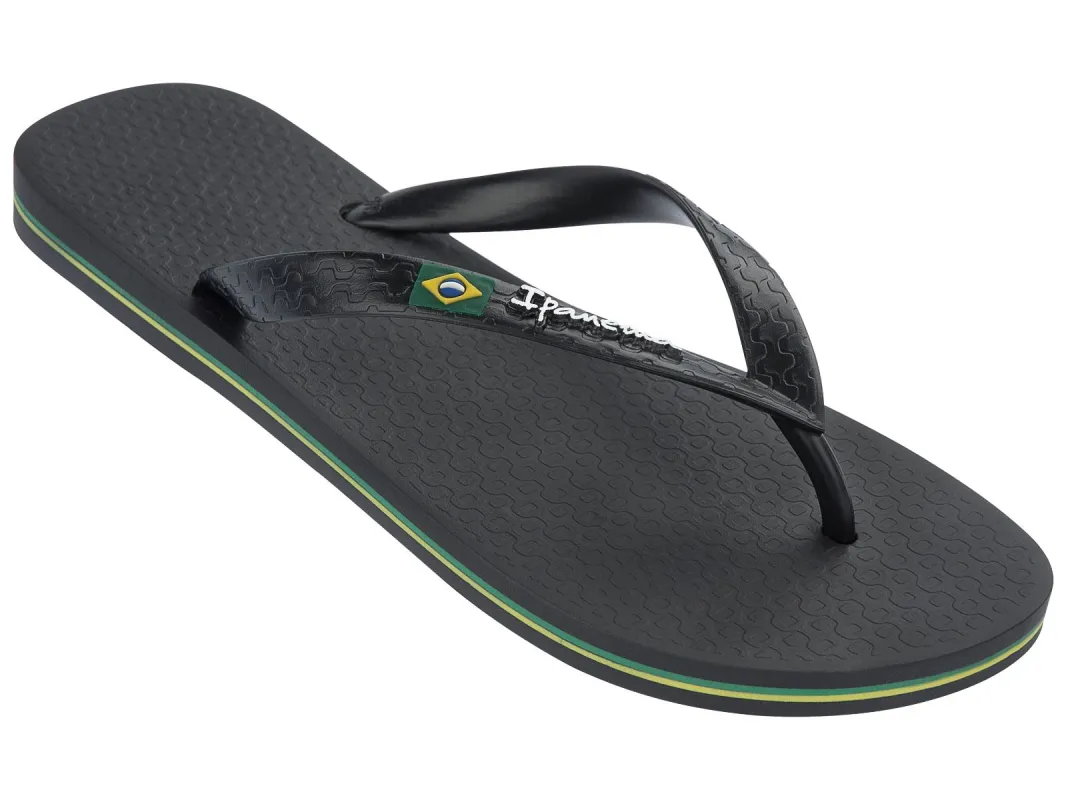 Ipanema Mens Classic Brazil Flip Flops - Black sold by The Foot Factory