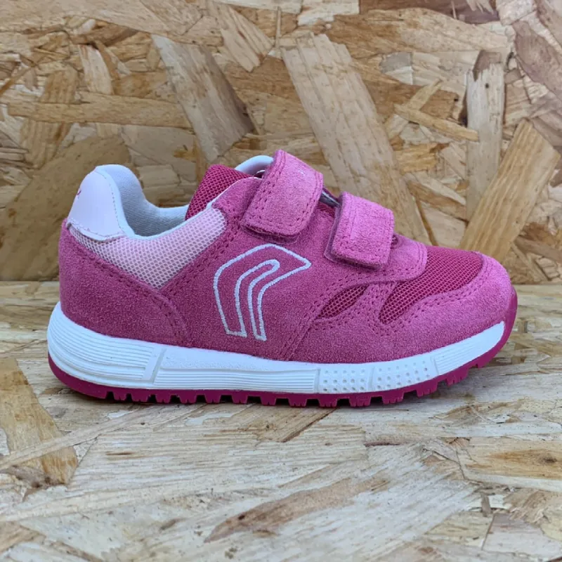 Geox Infant Alben Suede Trainer - Fuchsia / Pink sold by The Foot Factory