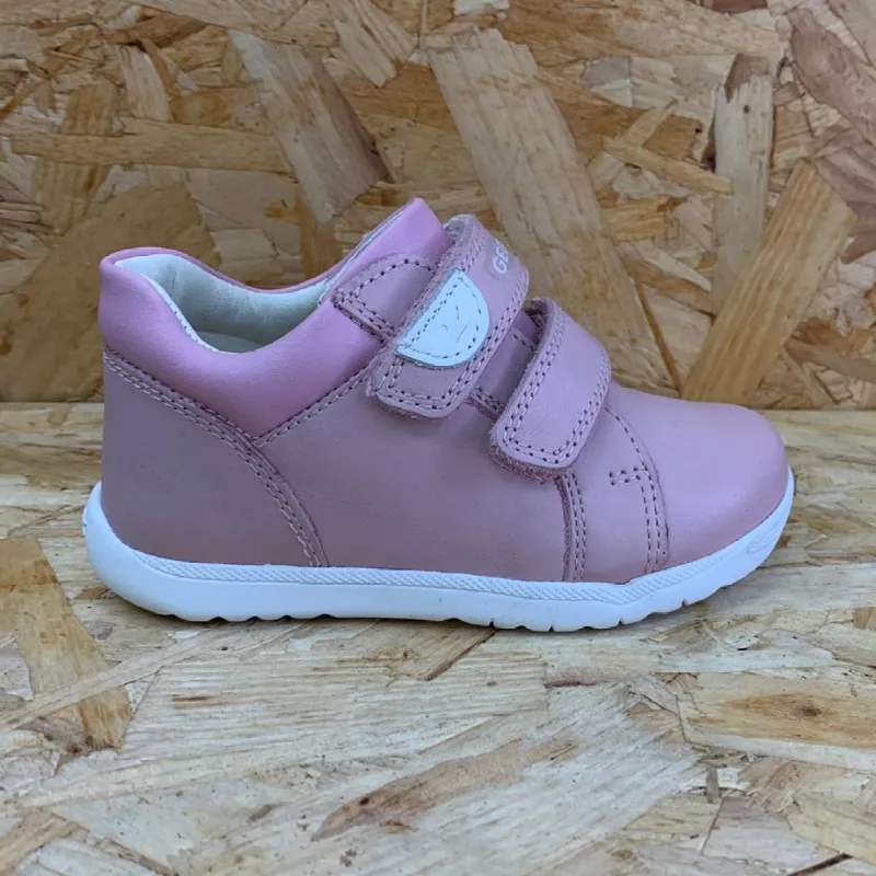 Geox Infant Macchia Leather Trainer - Rose sold by The Foot Factory