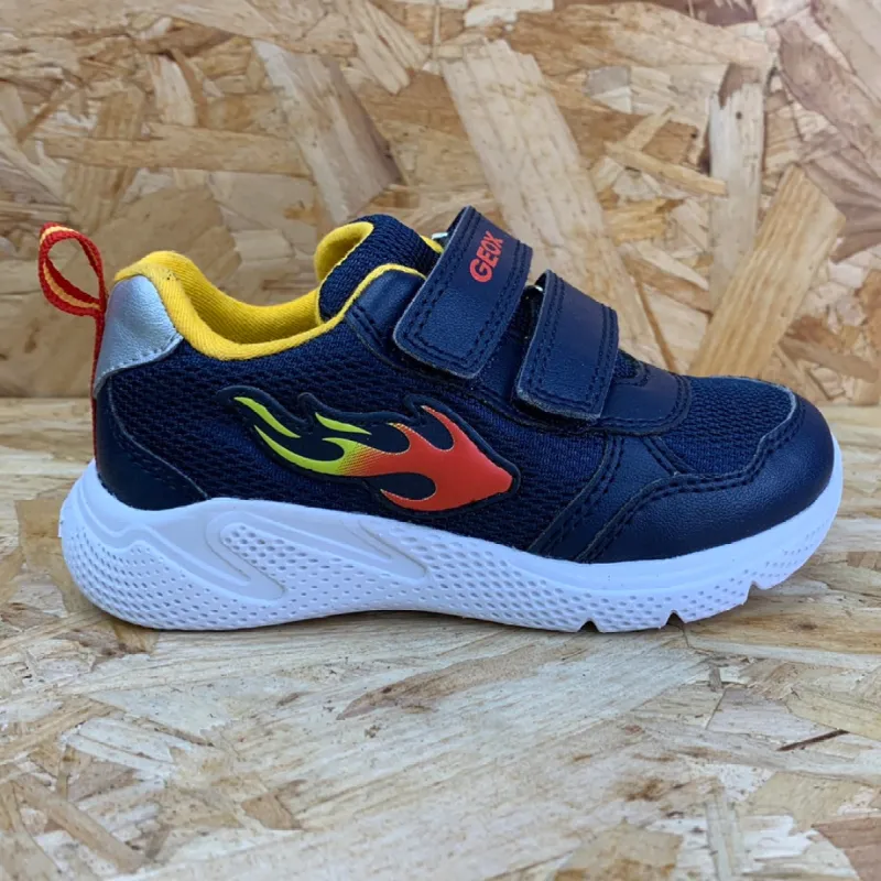 Geox Infant Sprintye Trainer - Navy / Yellow sold by The Foot Factory