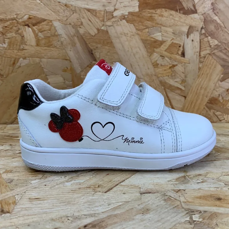 Geox Infant Disney Mickey Mouse Flick Leather Trainer - White / Red sold by The Foot Factory