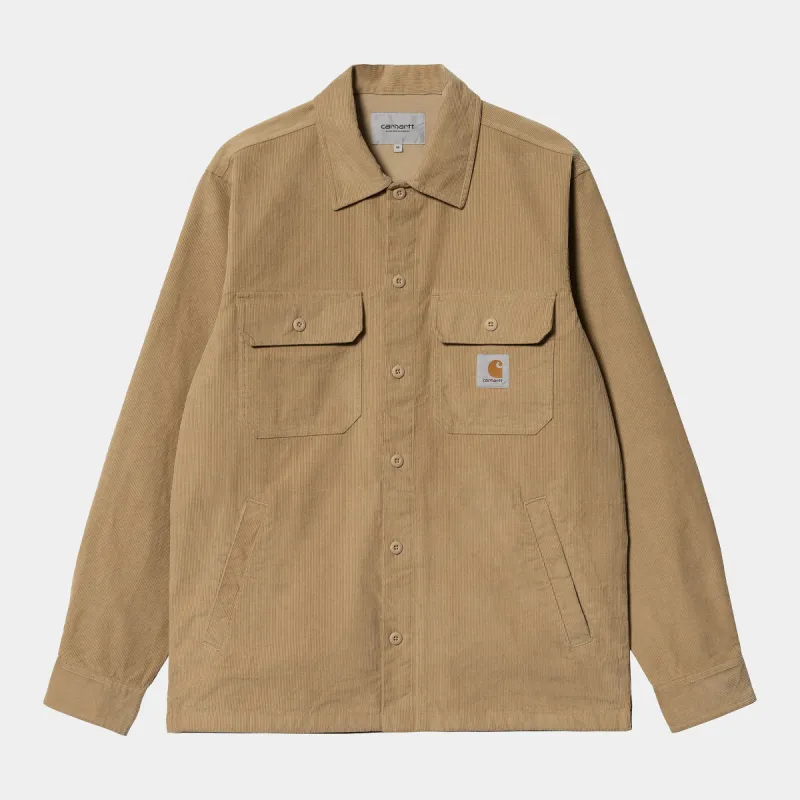 Carhartt WIP Mens Dixon Shirt Jacket - Dusty Hamilton Brown sold by The Foot Factory