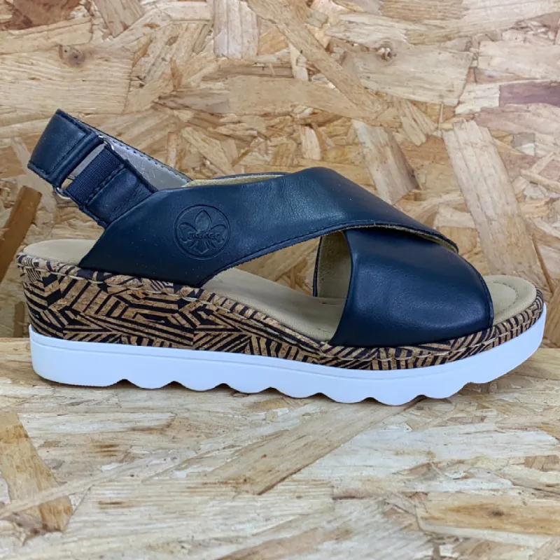 Rieker Womens Fashion Sandal - Blue sold by The Foot Factory