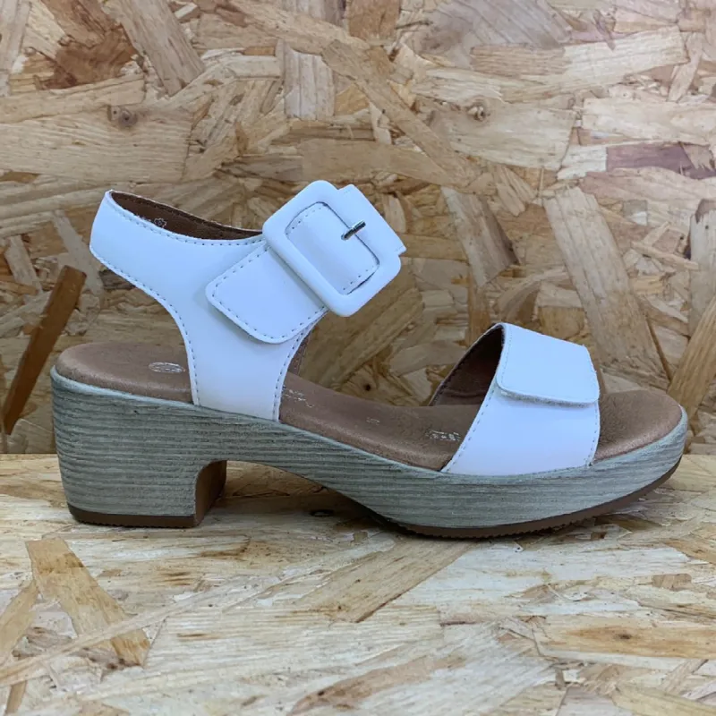 Remonte Womens Fashion Mid Heel Sandal - White sold by The Foot Factory