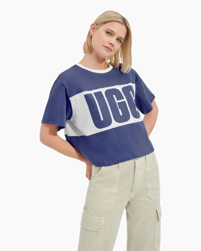 UGG Womens Jordene Colourblock Logo T-Shirt - Moonstone made by UGG