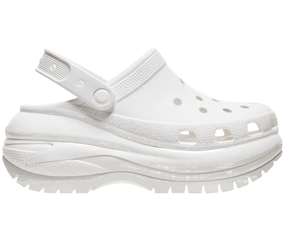 Crocs Unisex Classic Mega Crush Clog - White sold by The Foot Factory