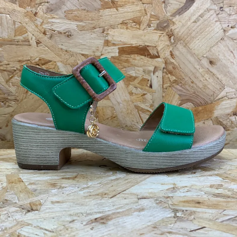 Remonte Womens Fashion Mid Heel Sandal - Green sold by The Foot Factory