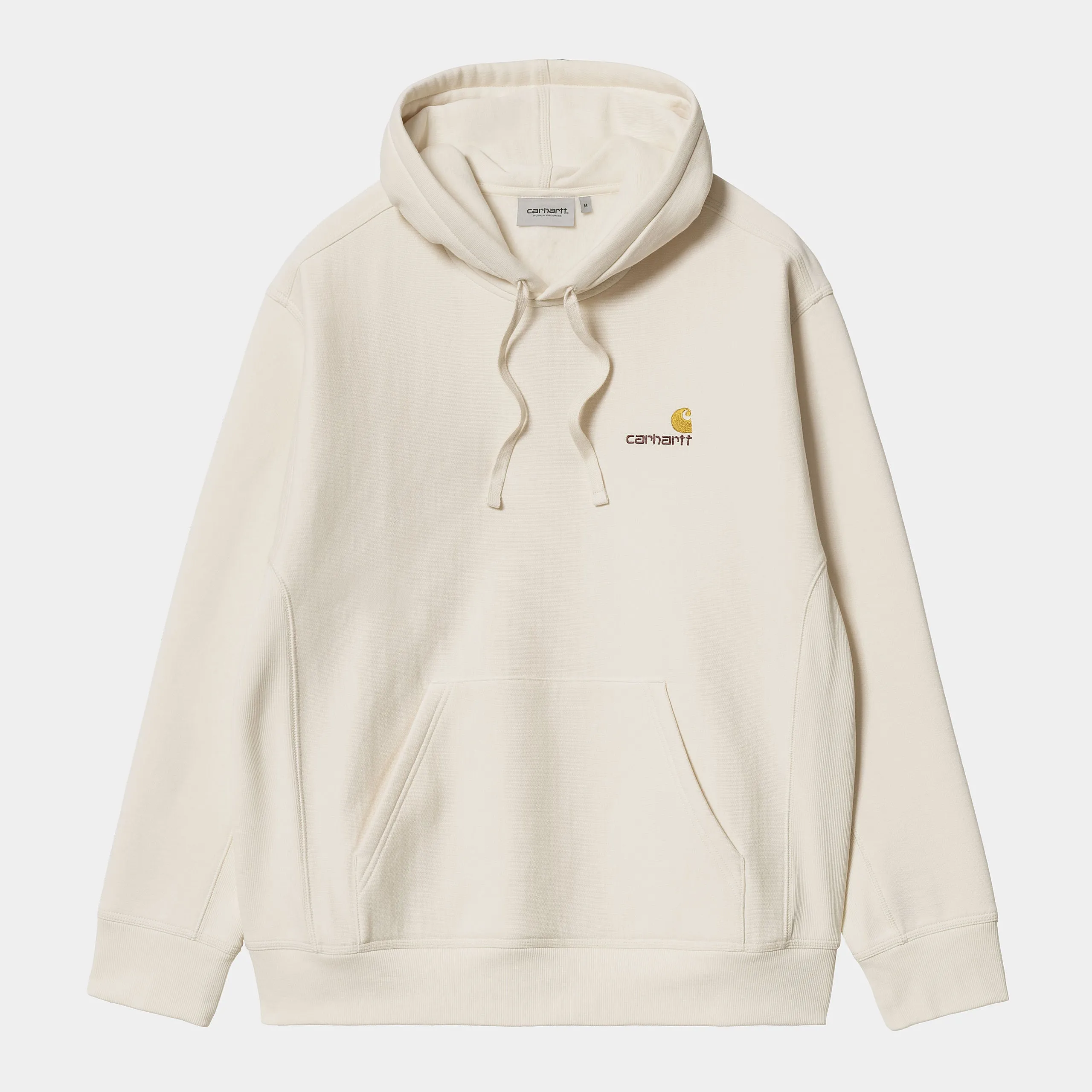 Carhartt WIP Mens American Script Sweat Hoodie - Natural sold by The Foot Factory