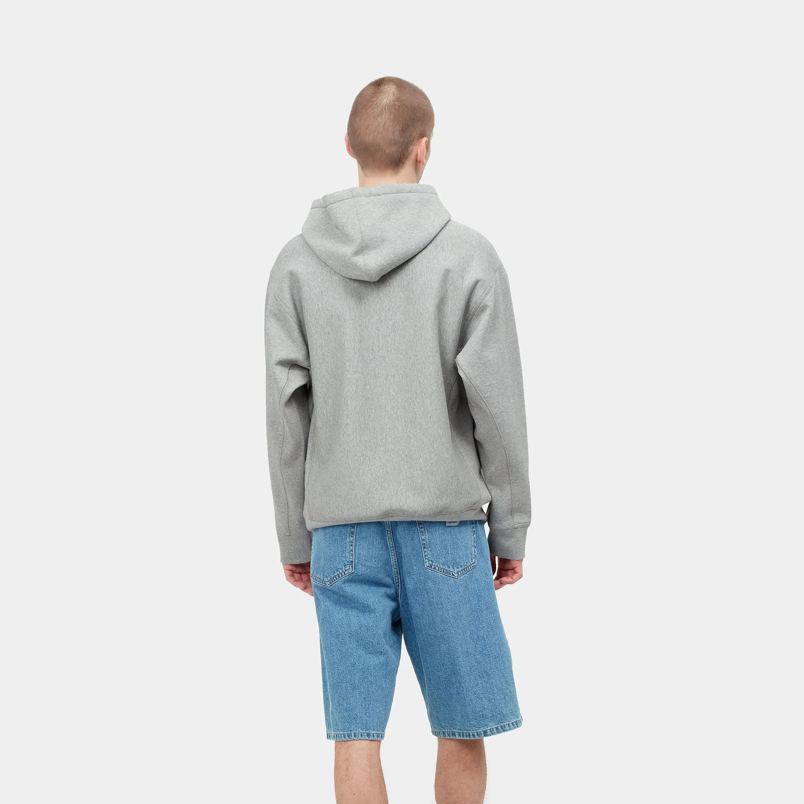Carhartt WIP Mens American Script Sweat Hoodie - Grey Heather sold by The Foot Factory product image thumbnail 4