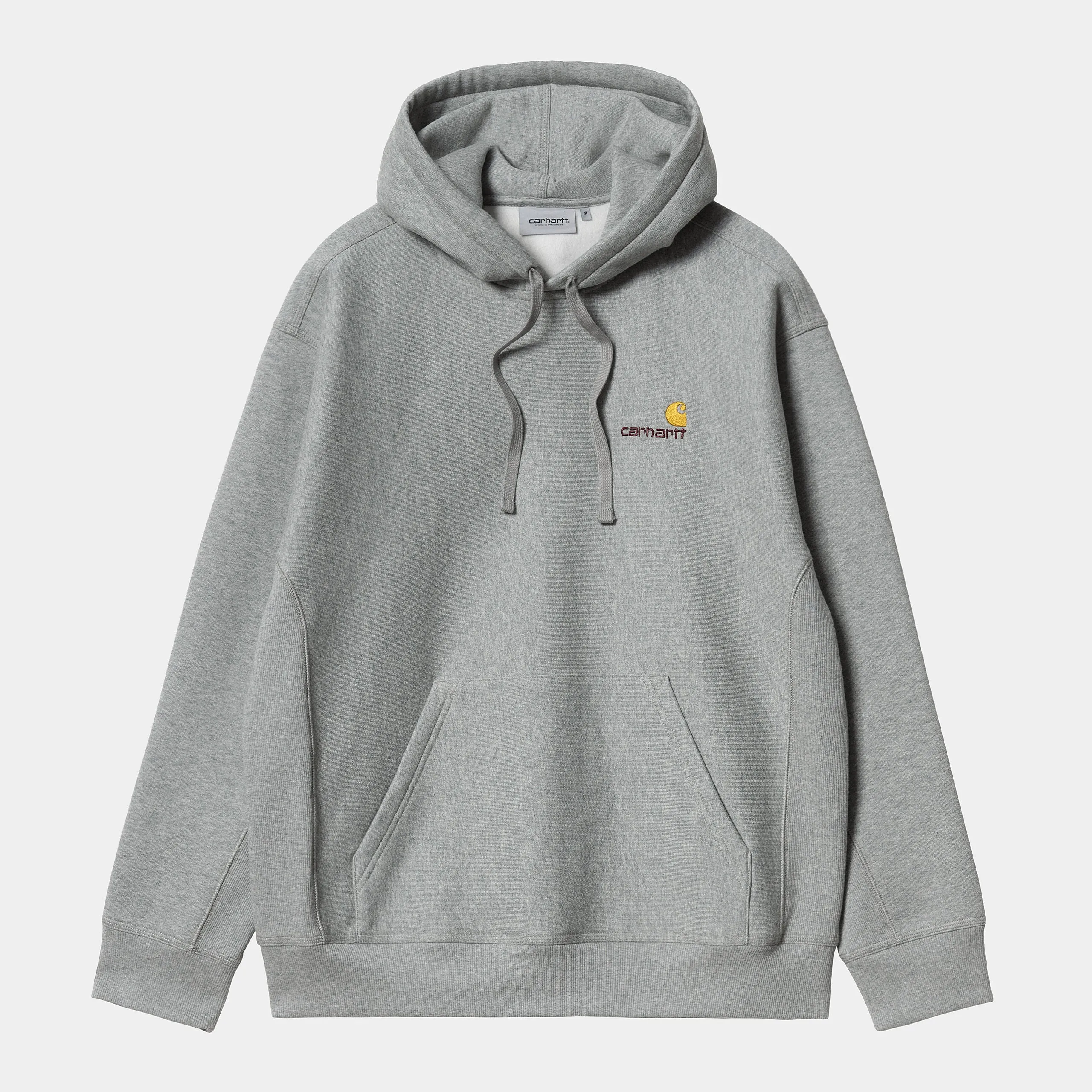 Carhartt WIP Mens American Script Sweat Hoodie - Grey Heather sold by The Foot Factory