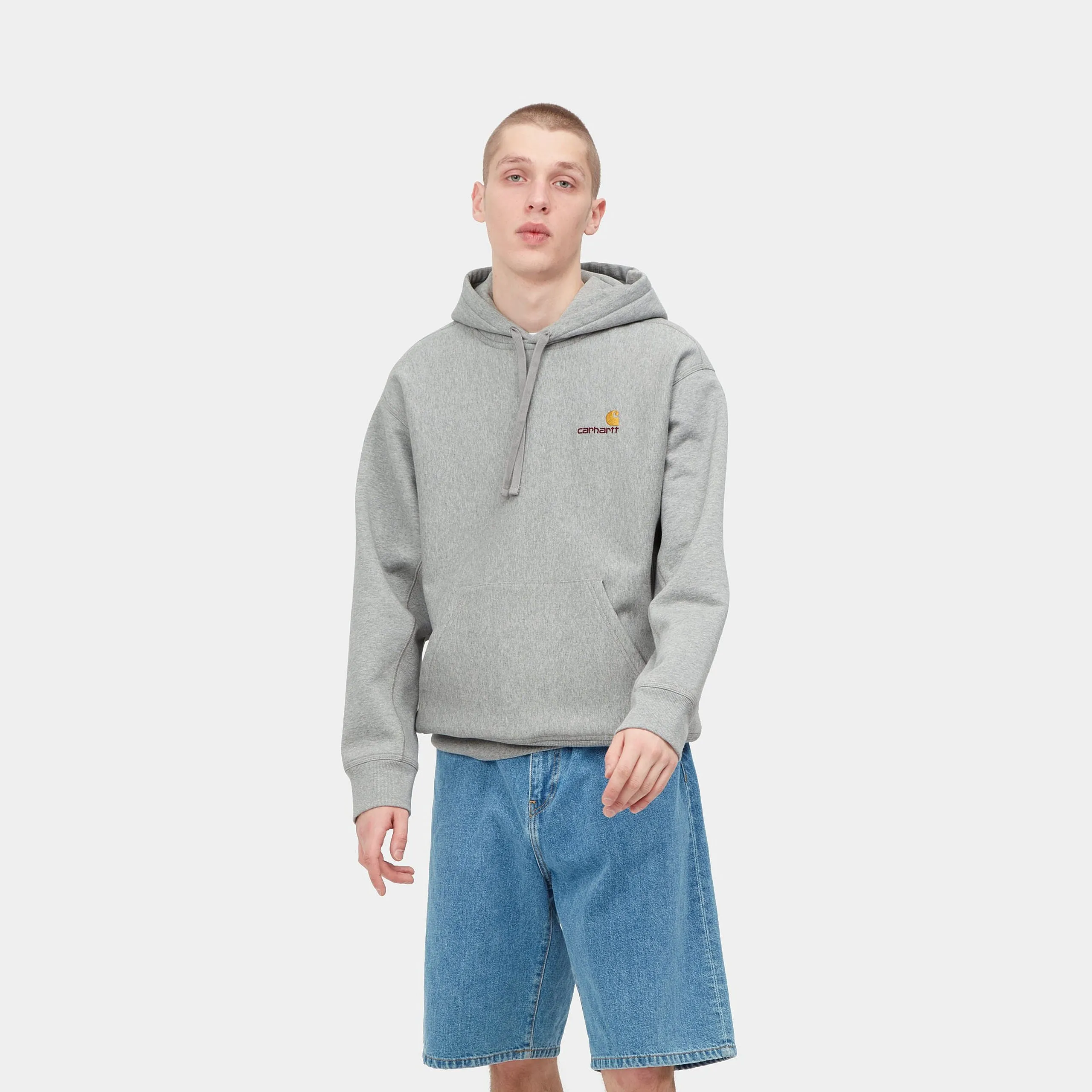 Carhartt WIP Mens American Script Sweat Hoodie - Grey Heather sold by The Foot Factory product image thumbnail 3