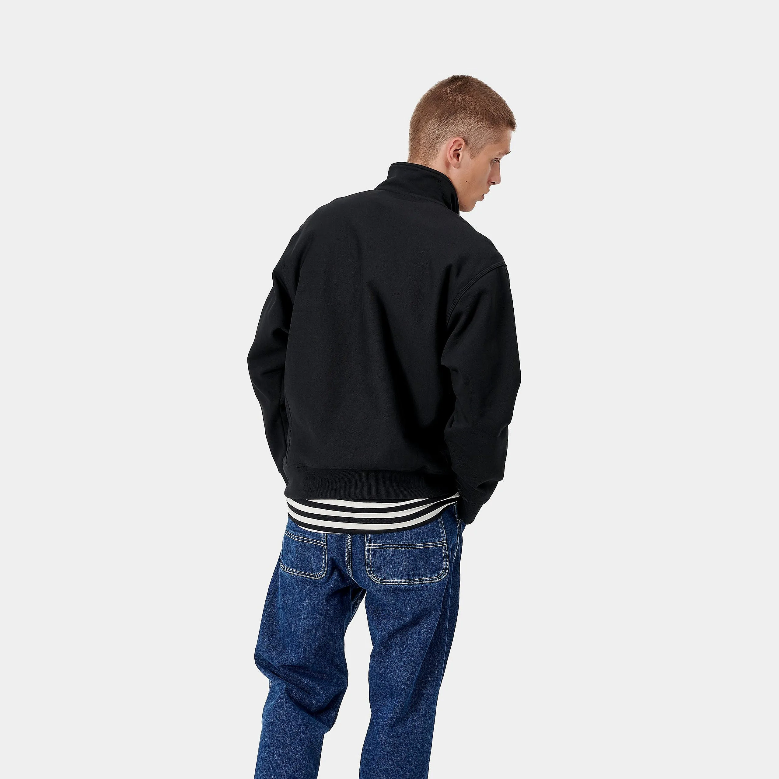 Carhartt WIP Mens Half Zip American Script Sweat Top - Black sold by The Foot Factory product image thumbnail 4