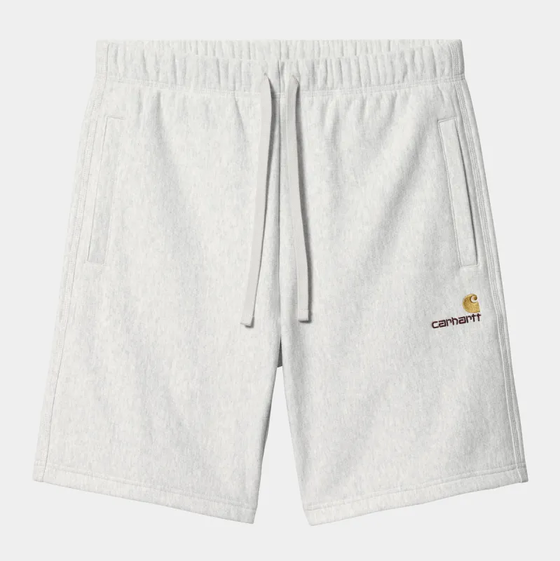 Carhartt WIP Mens American Script Sweat Short - Ash Heather sold by The Foot Factory