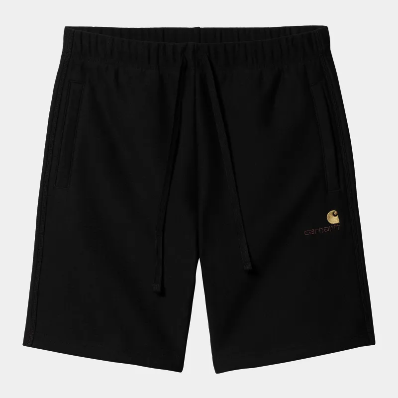Carhartt WIP Mens American Script Sweat Short - Black sold by The Foot Factory