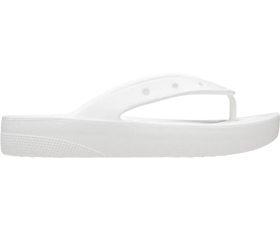 Crocs Unisex Classic Platform Flip Flop - White sold by The Foot Factory