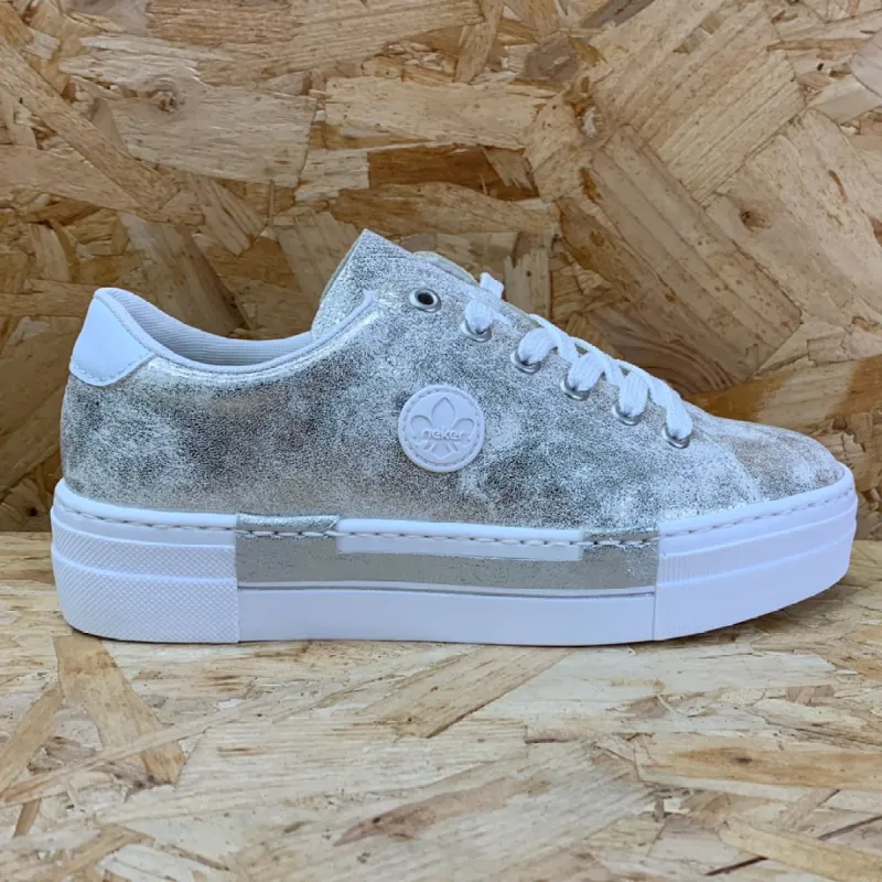 Rieker Womens Fashion Trainers - Metallic sold by The Foot Factory