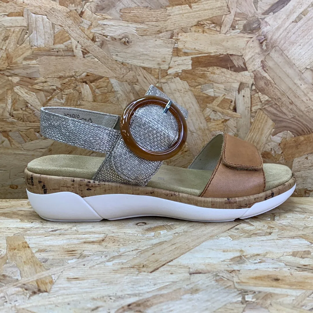 Remonte Womens Fashion Sandal - Metallic sold by The Foot Factory