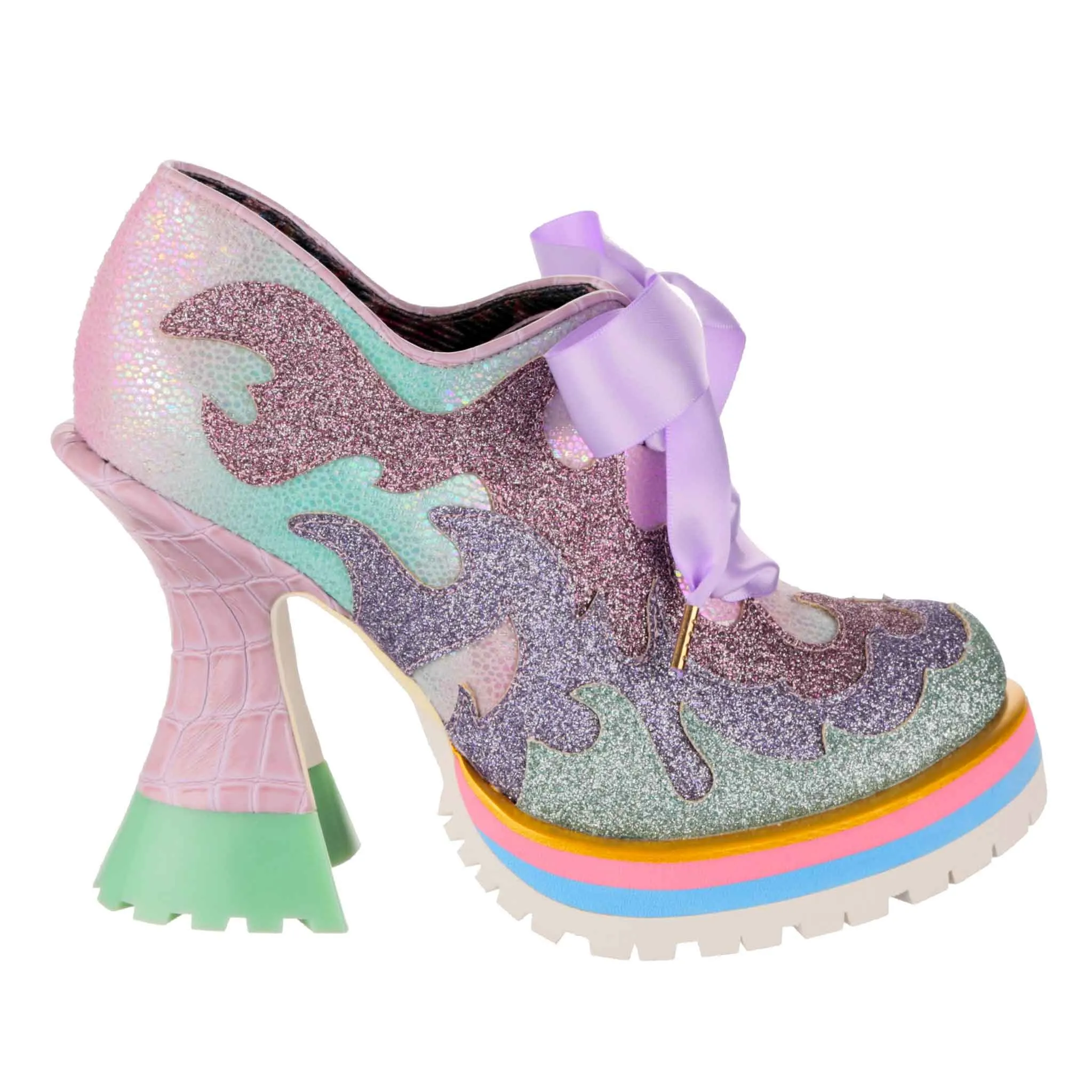 Irregular Choice Womens Flaming Hot High Heel - Lilac sold by The Foot Factory